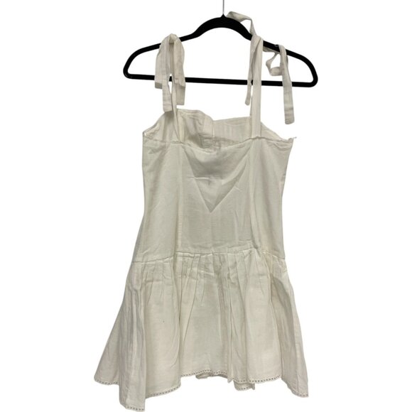 Zara Women Mini Dress Smocked Pleated XS Oyster White cotton 0881/385 NWT - Picture 4 of 11